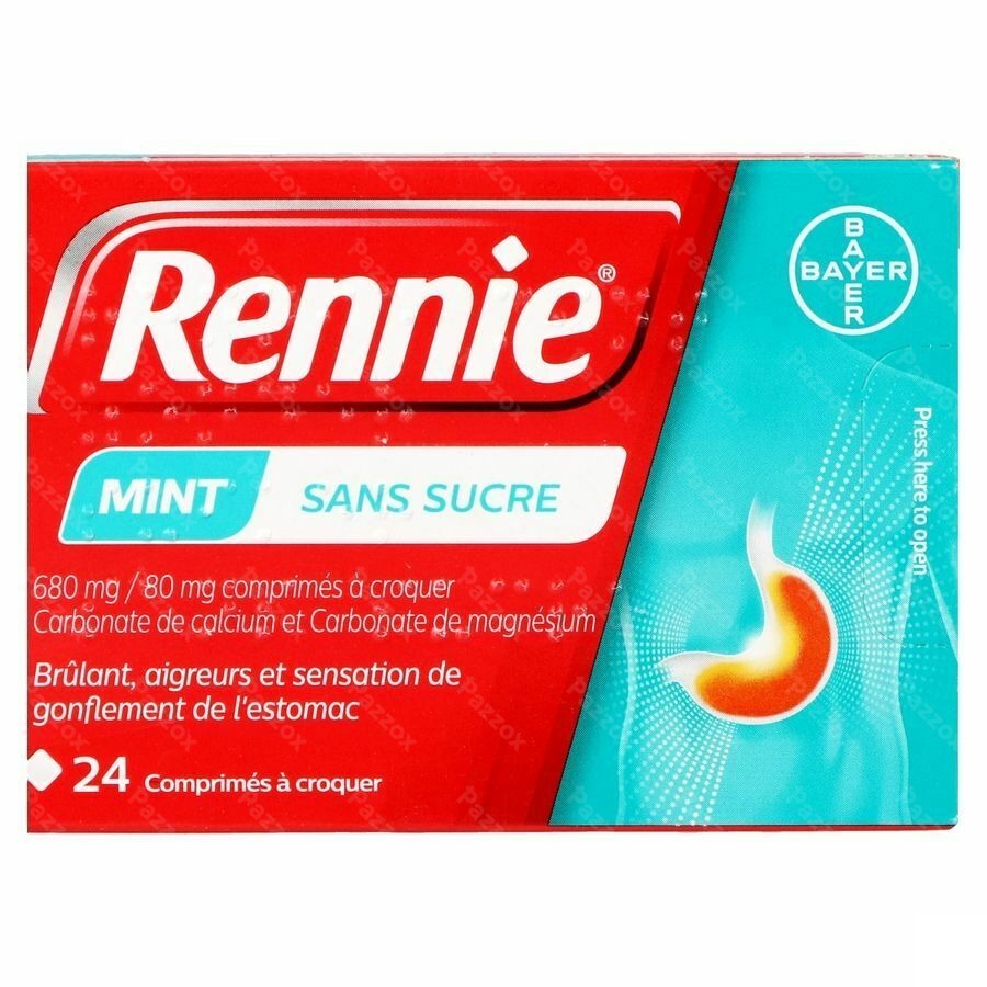Rennie Mint S/sucre Comp A Croquer 24
