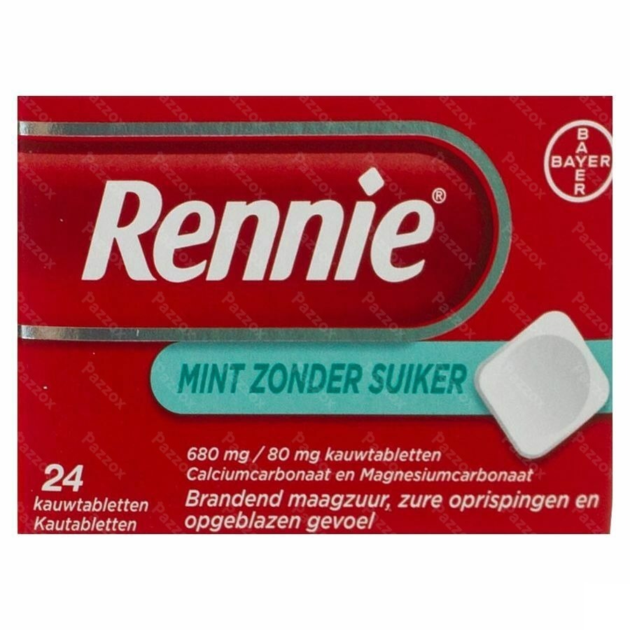 Rennie Mint Z/suiker Kauwtabletten 24