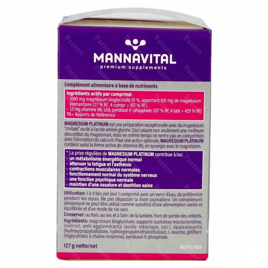 Mannavital Magnesium Platinum 90 Comprimés
