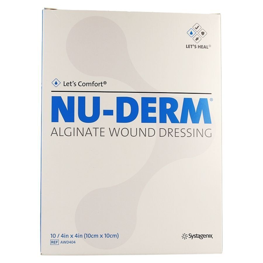 Nu-derm Alginaat Wondverband 10x10cm 10 Awd404