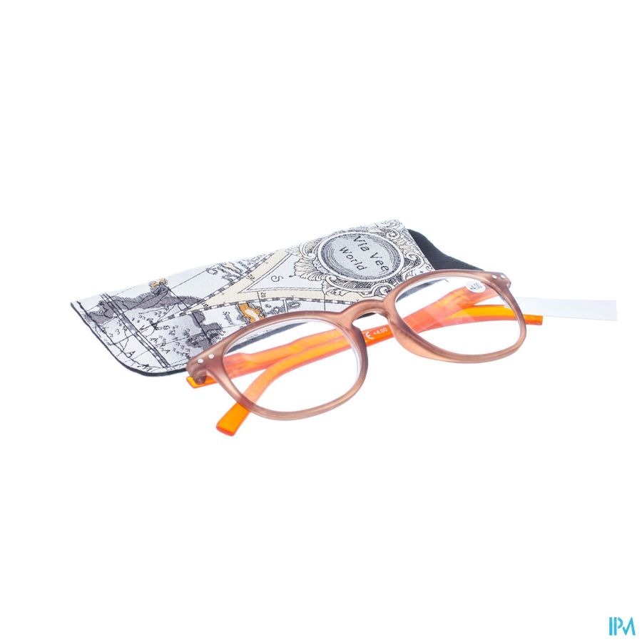 Pharmaglasses Lunettes Comp. +4.00 Brown/orange