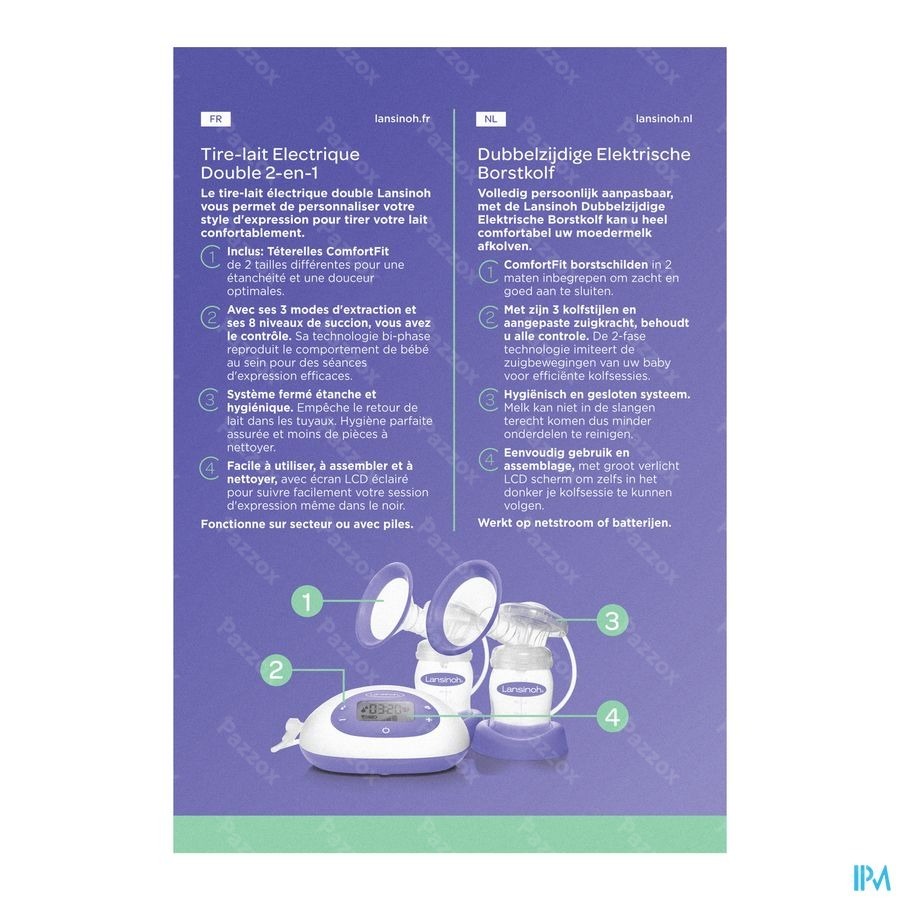 Lansinoh Tire-Lait Electrique 2 en 1, 1 pièce