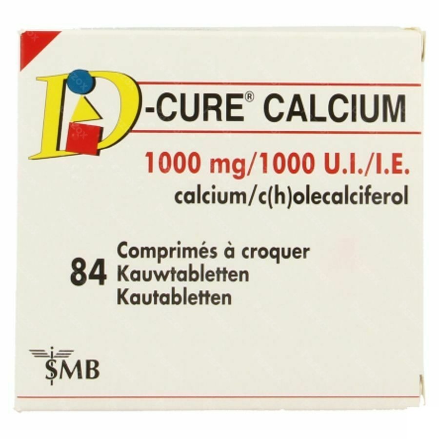 D-Cure Calcium 1000mg/1000ui 84 Kauwtabletten