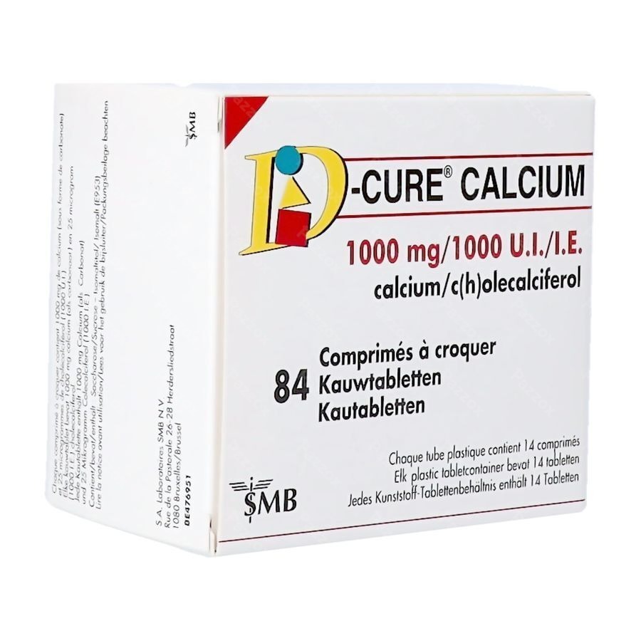 D-Cure Calcium 1000mg/1000ui 84 Kauwtabletten
