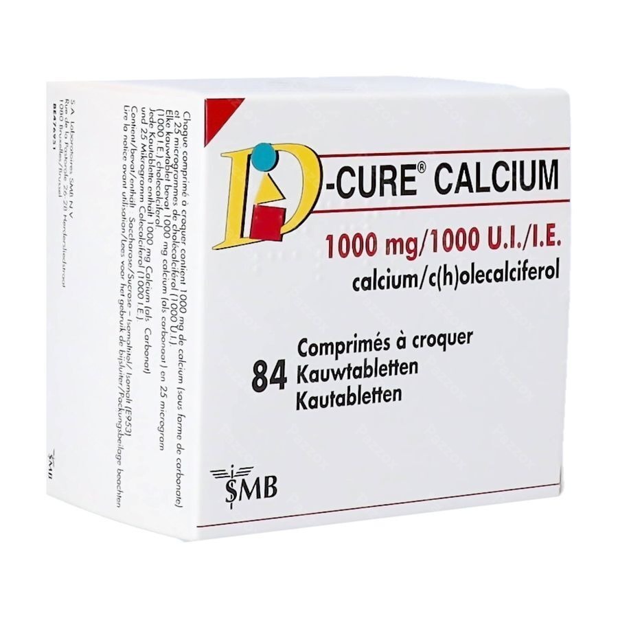 D-Cure Calcium 1000mg/1000ui 84 Kauwtabletten