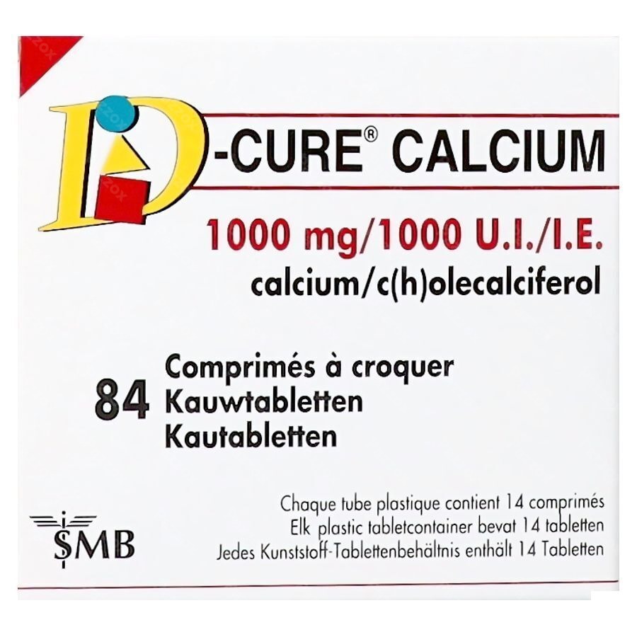 D-Cure Calcium 1000mg/1000ui 84 Kauwtabletten