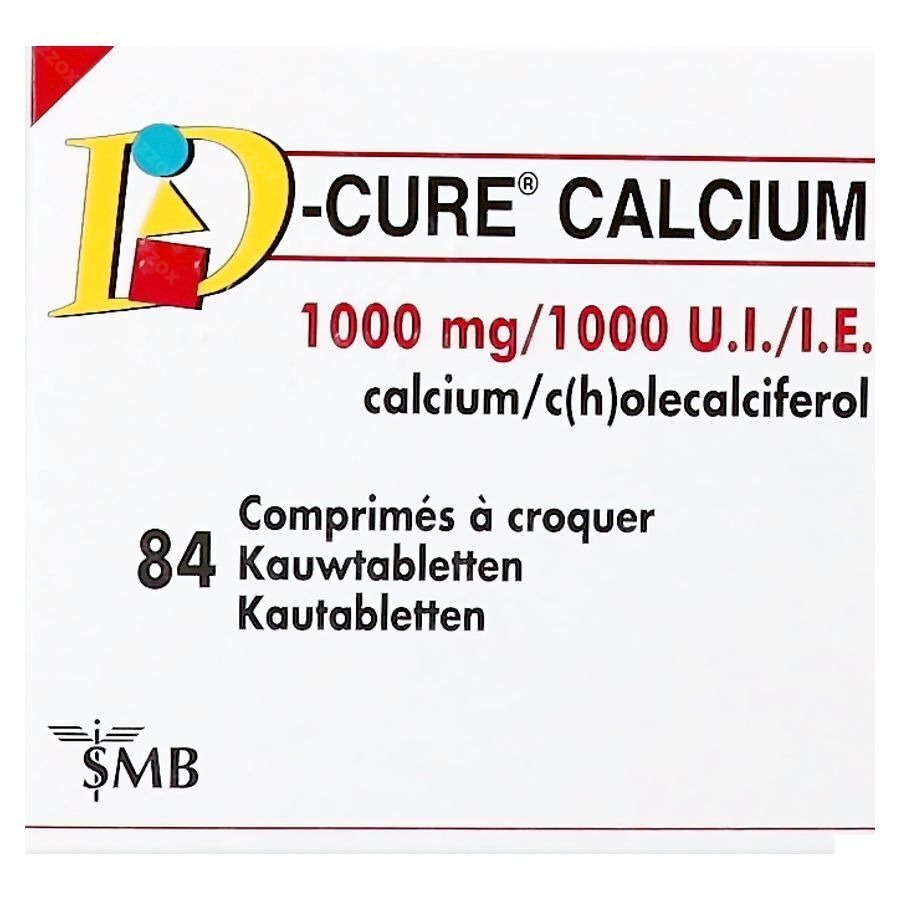 D-Cure Calcium 1000mg/1000ui Comprimés à Croquer 84