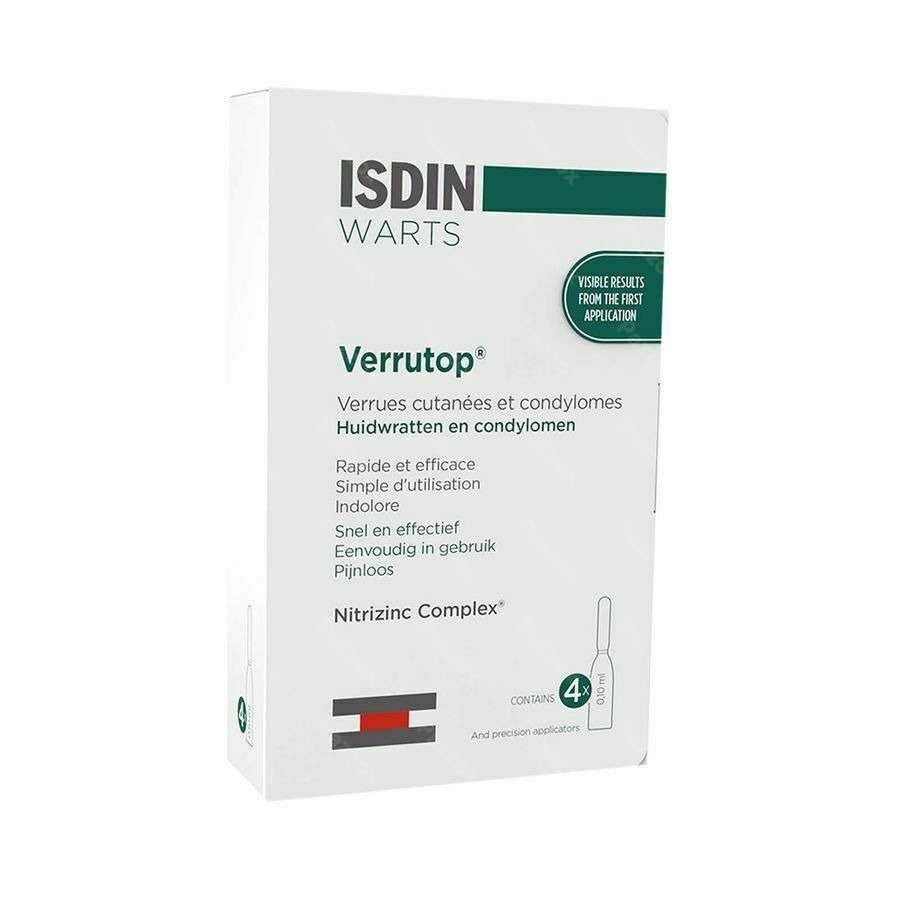 Isdin Verrutop Warts Oplossing / Behandeling Wratten 4 X 0,1ml Flesjes