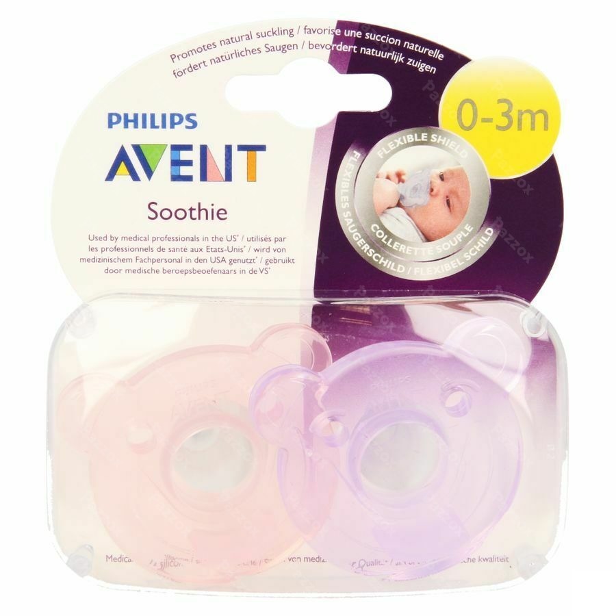 Philips Avent Fopspeen Soothie 0-3 Maanden 2st Roze/Paars