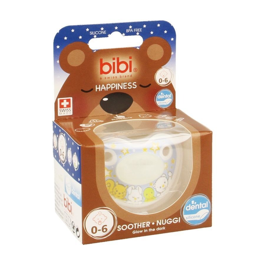 Bibi Fopspeen Happiness Glow In The Dark 0- 6m