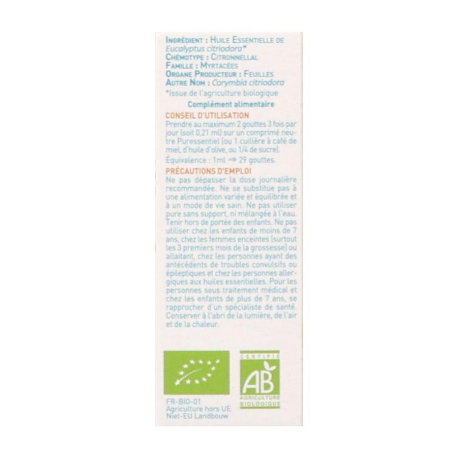 Puressentiel Eo Eucalyptus Citroen Bio 10ml