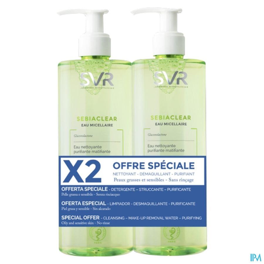 SVR Sebiaclear Eau Micellair Duo 2x400ml
