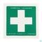 Sticker Groen Wit Kruis Ehbo 10x10cm