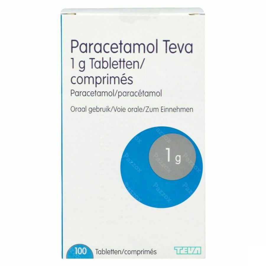 Paracetamol Teva 1g 100 Tabletten in Flacon