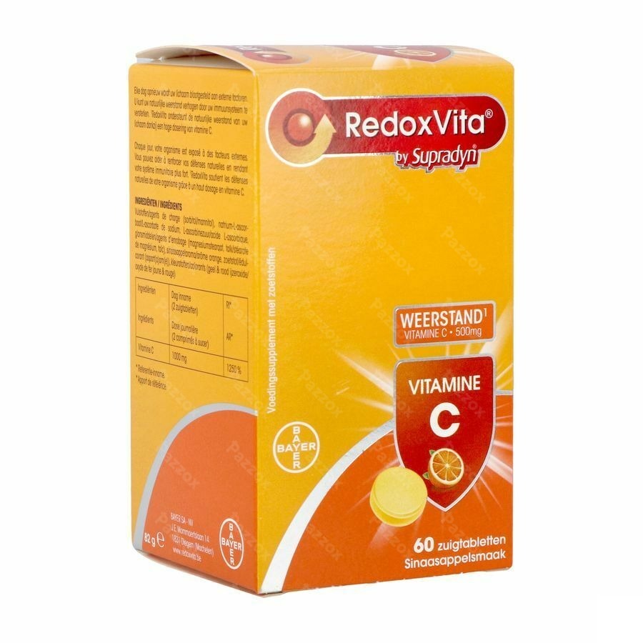 Redoxvita Vitamine C 500mg Weerstand 60 Zuigtabletten