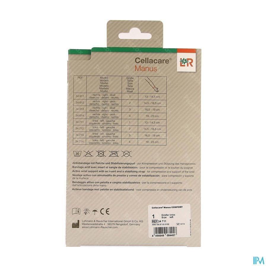 Cellacare Manus Comfort Maat 2 Rechts (14,5-16,5)
