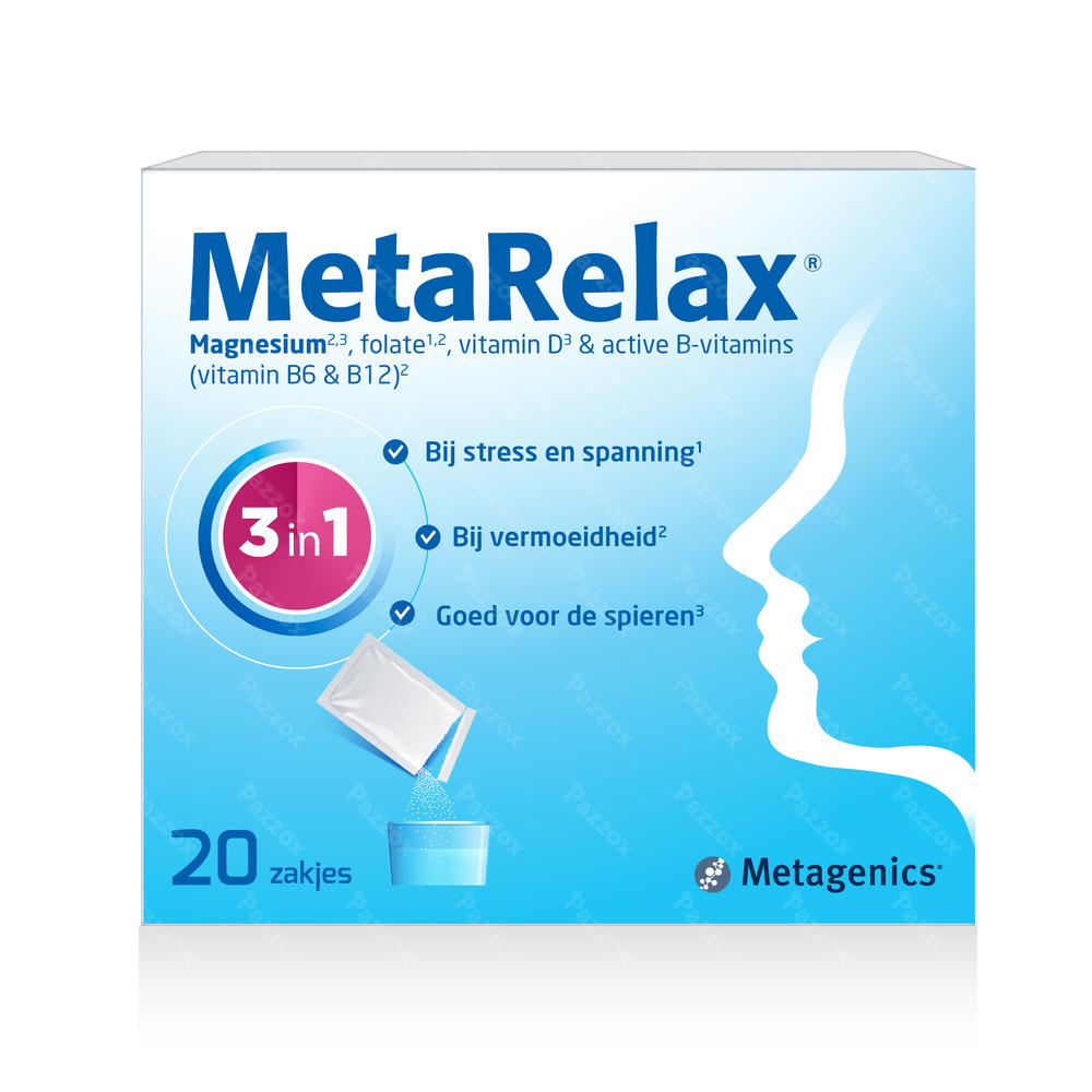 Metagenics MetaRelax Magnesium 20 Poederzakjes 