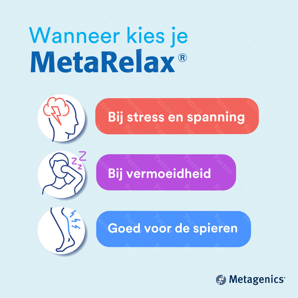 Metagenics MetaRelax Voor Stress, Vermoeidheid En Spieren 90 Tabletten