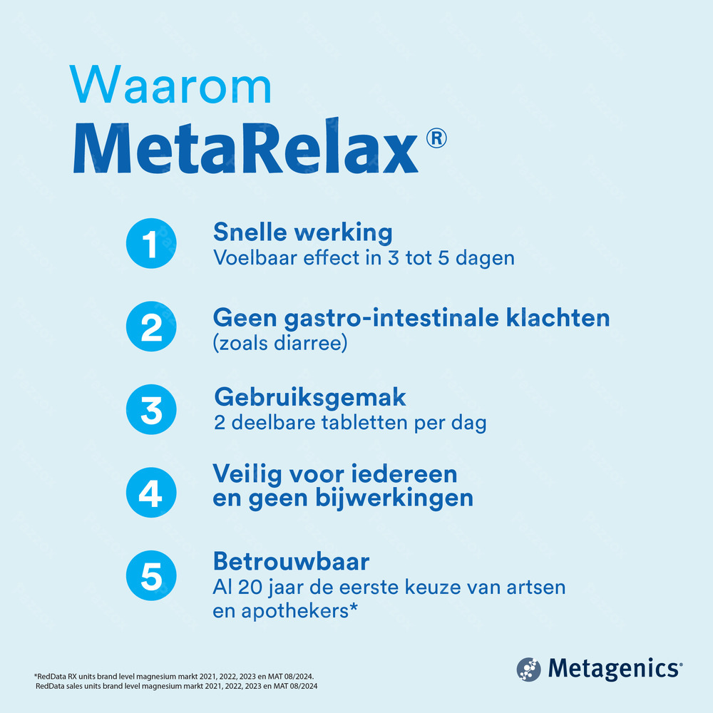 Metagenics MetaRelax Voor Stress, Vermoeidheid En Spieren 90 Tabletten