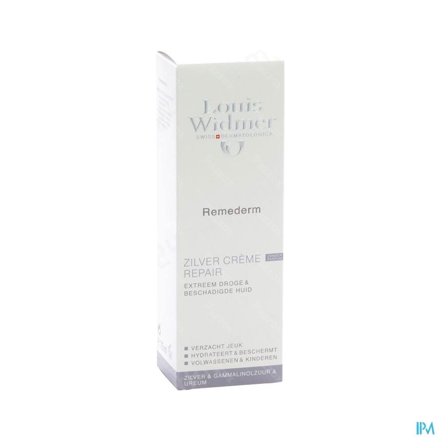 Louis Widmer Remederm Zilvercrème Zonder Parfum Tube 40ml