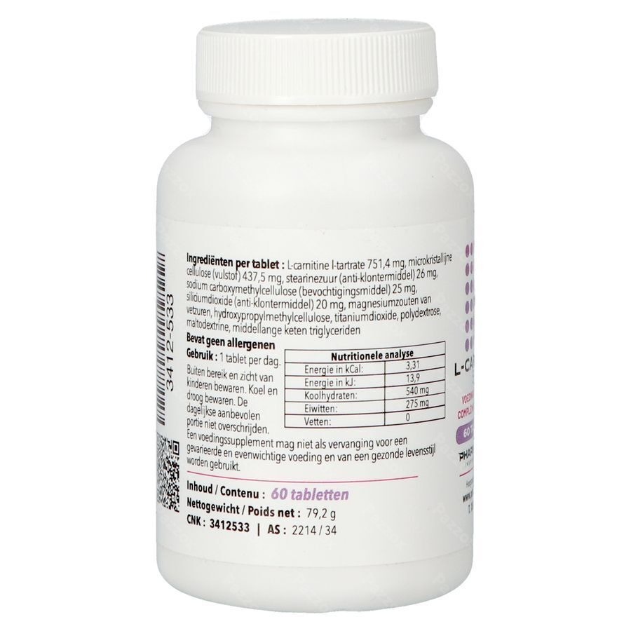 l Carnitine 500 Comp 60 Pharmanutrics
