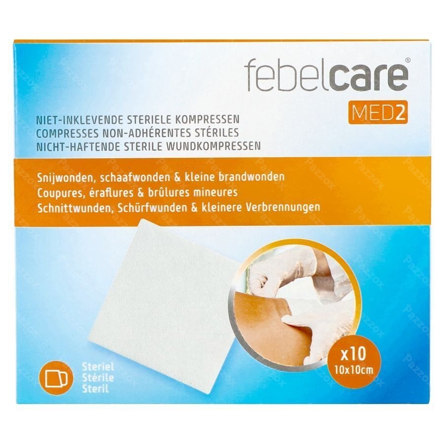 Febelcare Med2 Compr.n/adh. Ster. 10,0x10,0cm 10x1