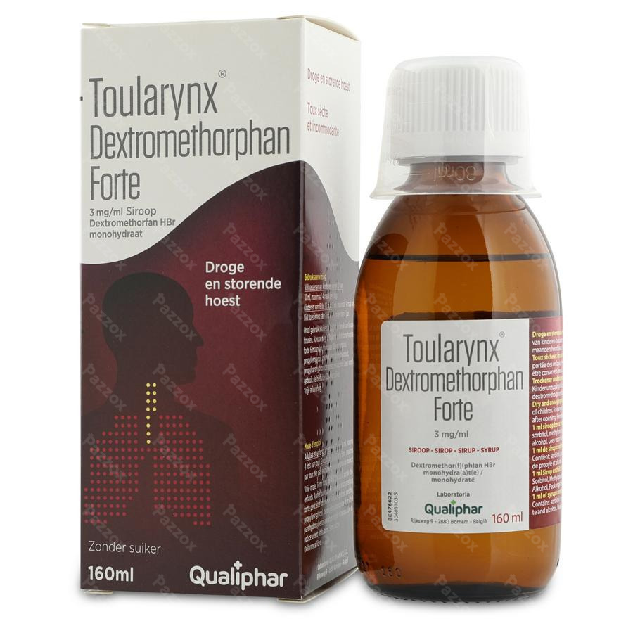Toularynx Dextromethorphan Forte Droge Hoest Siroop 160ml