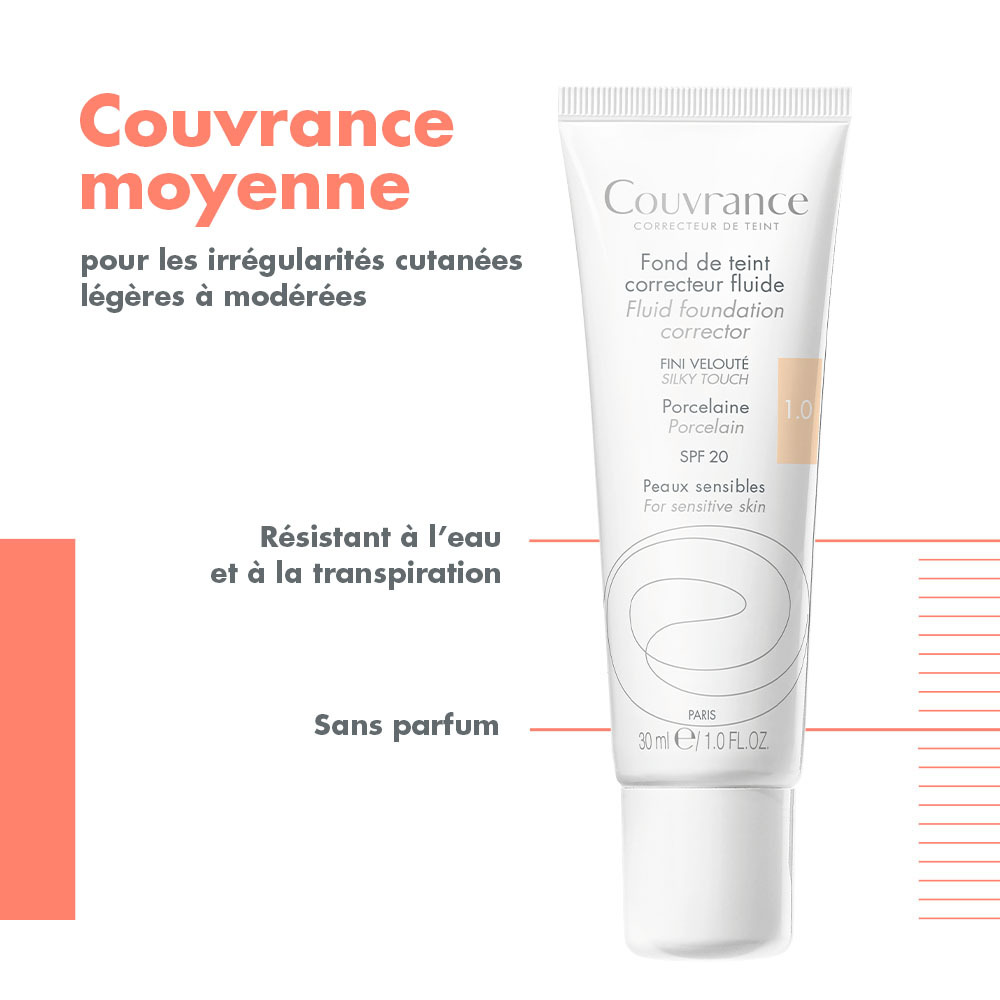 Avène Couvrance Fond de Teint Fluide 1 Porcelaine 30ml