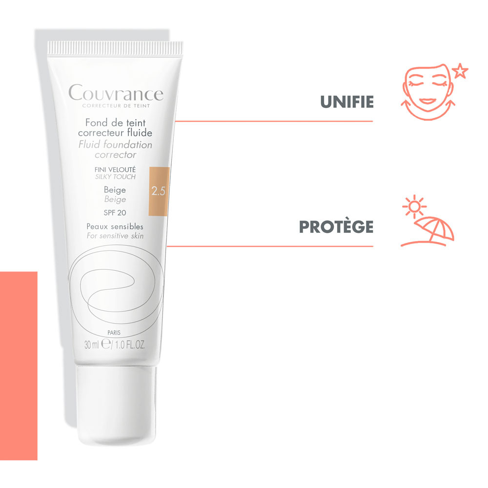 Avène Couvrance Fond de Teint Fluide 2,5 Beige 30ml