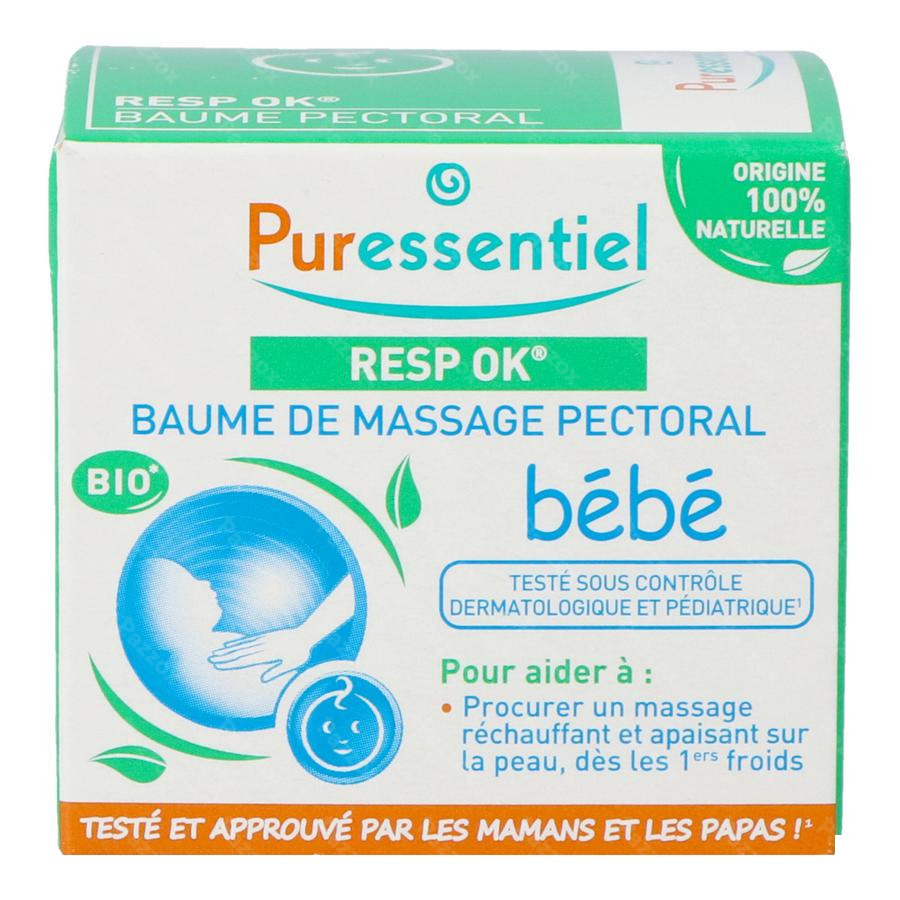 Puressentiel - Resp OK - Baume de Massage Pectoral Enfant - Formule 100%  d'origine naturelle - Aider à procurer un massage apaisant et réchauffant  dès