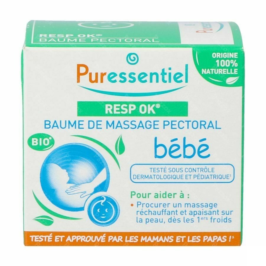 Puressentiel - Resp OK - Baume de Massage Pectoral Enfant - Formule 100%  d'origine naturelle - Aider à procurer un massage apaisant et réchauffant  dès