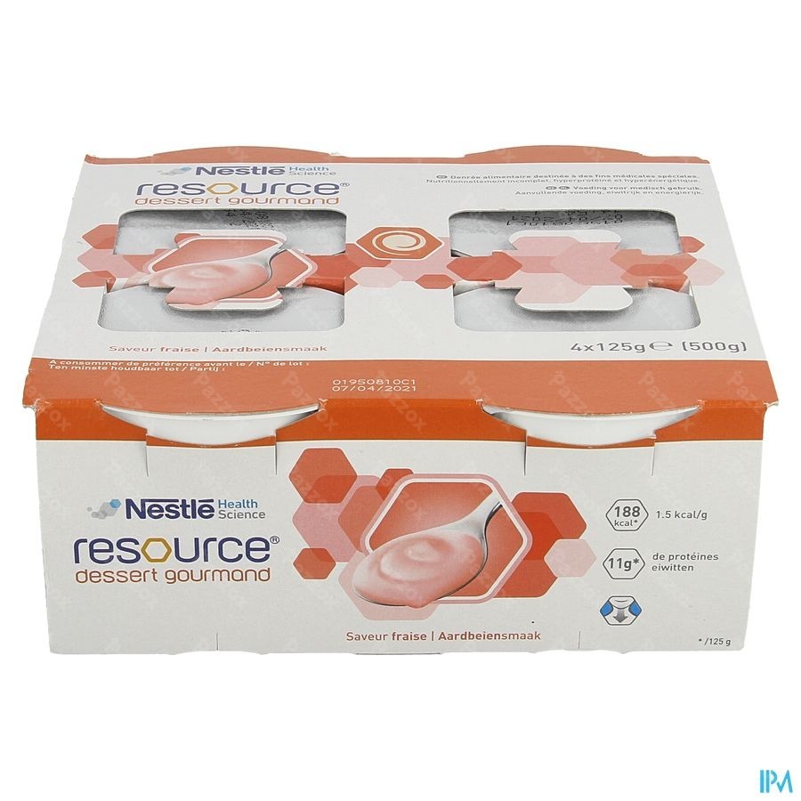 Resource Dessert Gourmand Aardbei 4x125g 12311130