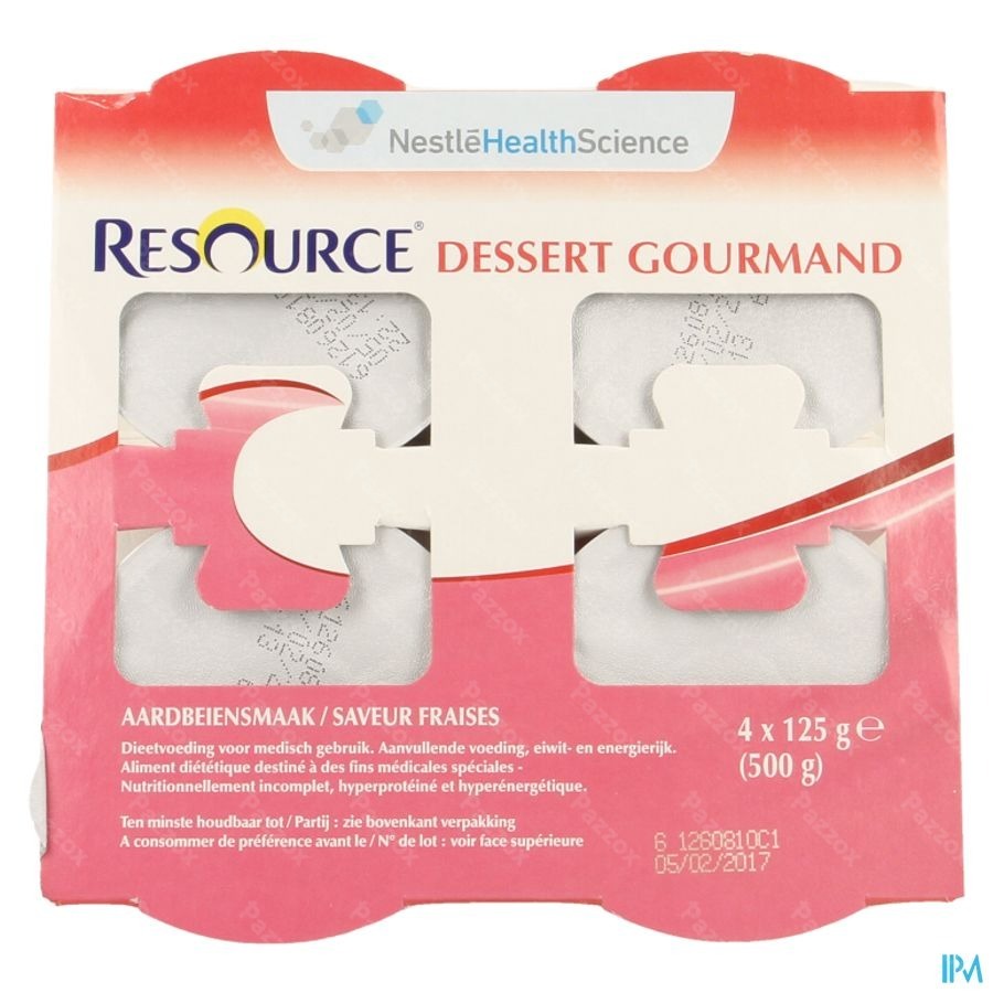 Resource Dessert Gourmand Aardbei 4x125g 12311130