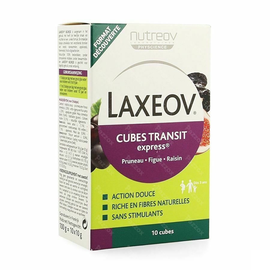 Laxeov Transit Pruneau-figue-raisin Cubes 10x10g