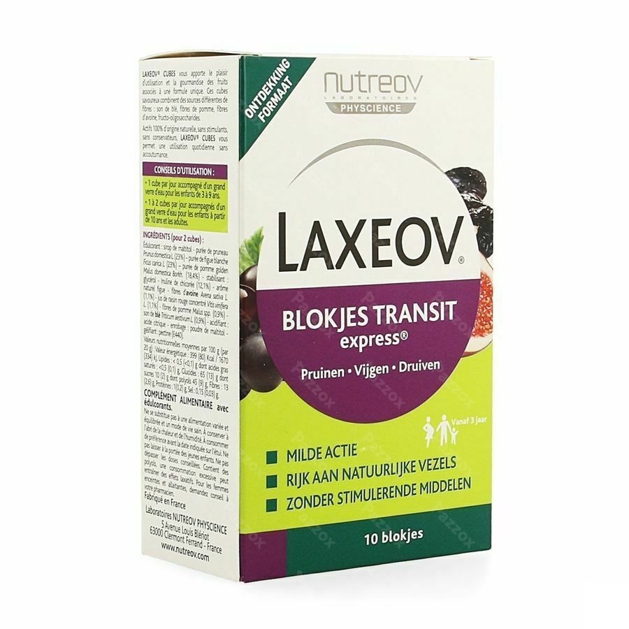 Laxeov Transit Pruim-vijg-druif Blokjes 10x10g