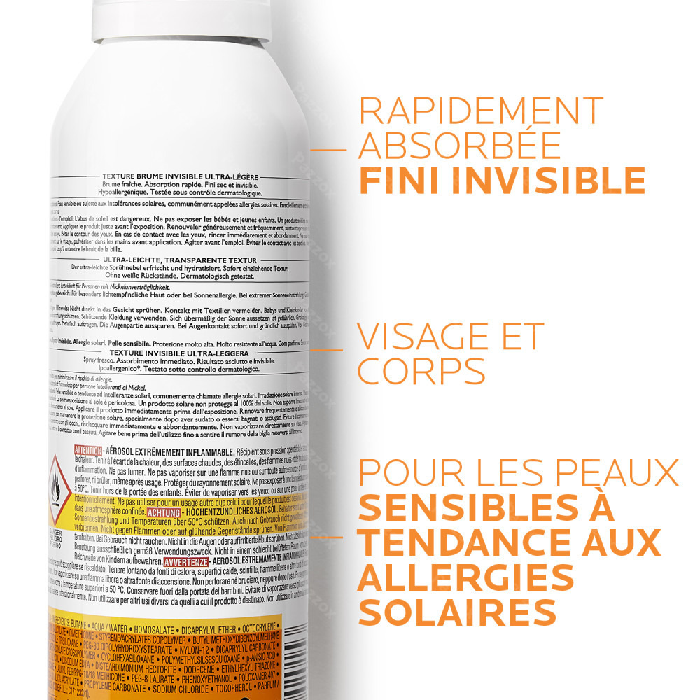 La Roche-posay Anthelios Body Mist Onzichtbaar Ip50+ 200ml