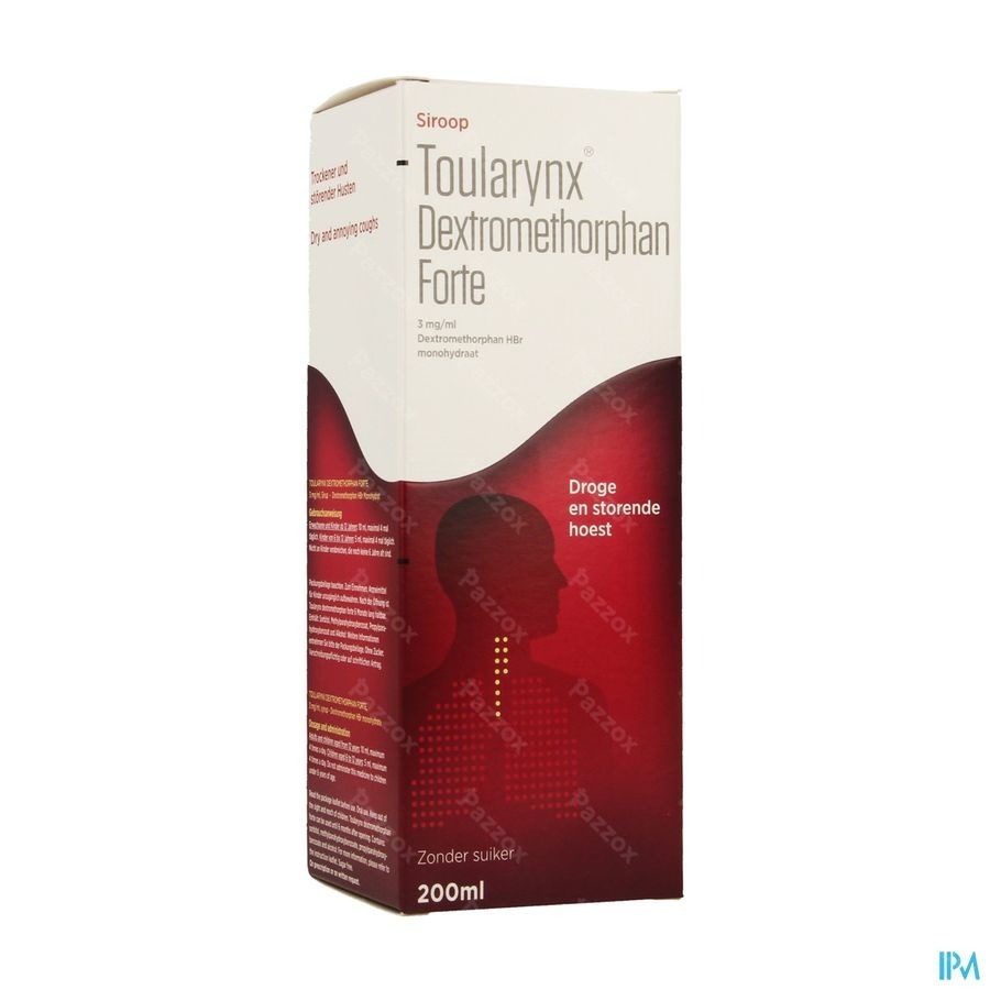 Toularynx Dextromethorphan Forte 3mg/ml Droge Hoest Siroop 200ml