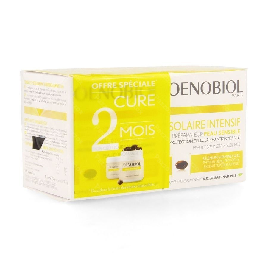 Oenobiol Solaire Intensif Cure Peau Claire 2x30 Caps Pazzox