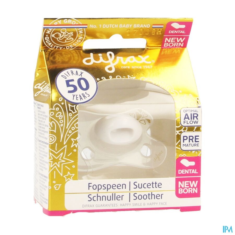 Difrax Fopspeen -2/+2m Dental Gold