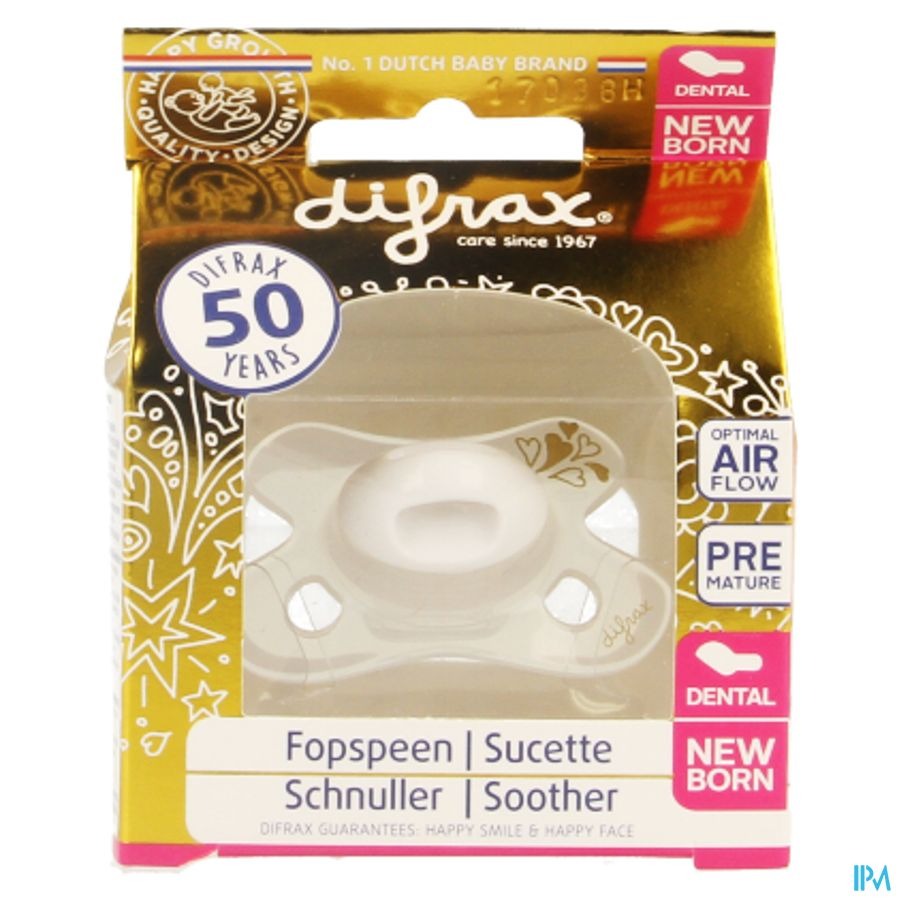 Difrax Fopspeen -2/+2m Dental Gold