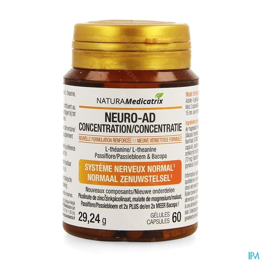 Neuro-ad Concentratie Pot Caps 60