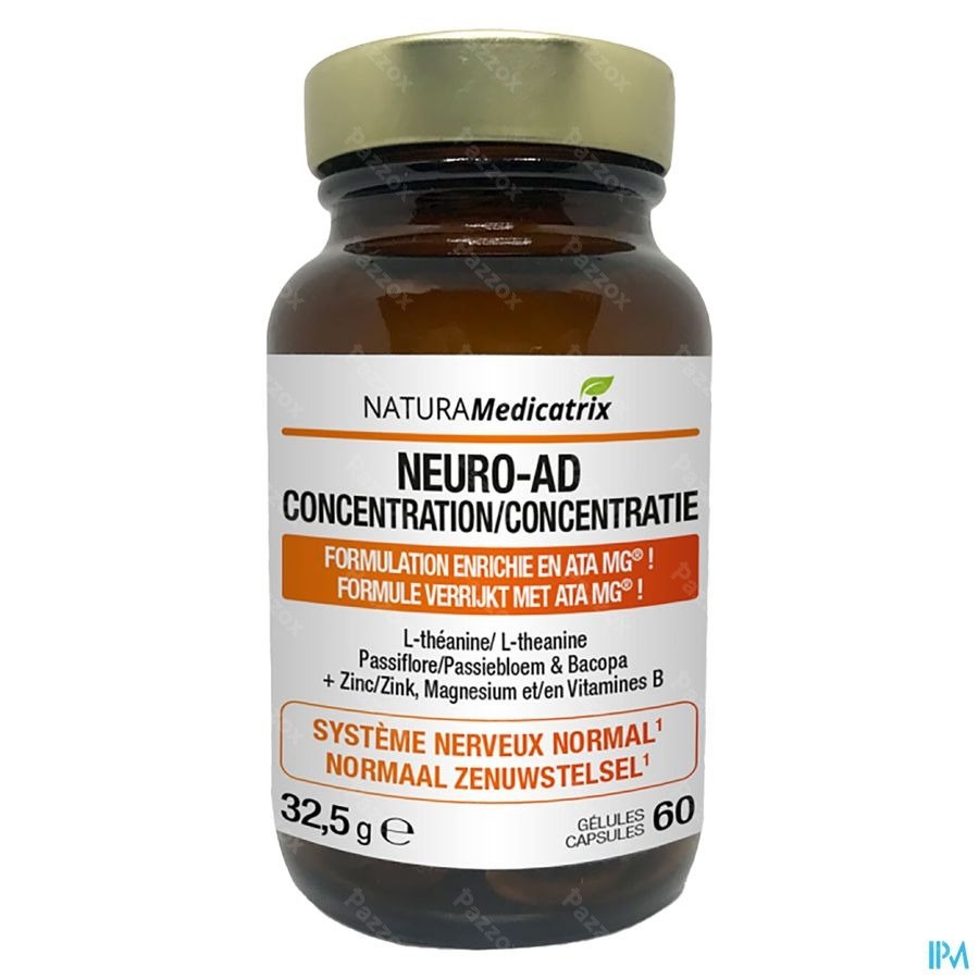 Neuro-ad Concentratie Pot Caps 60