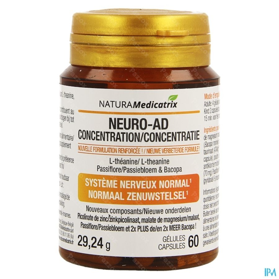 Neuro-ad Concentratie Pot Caps 60