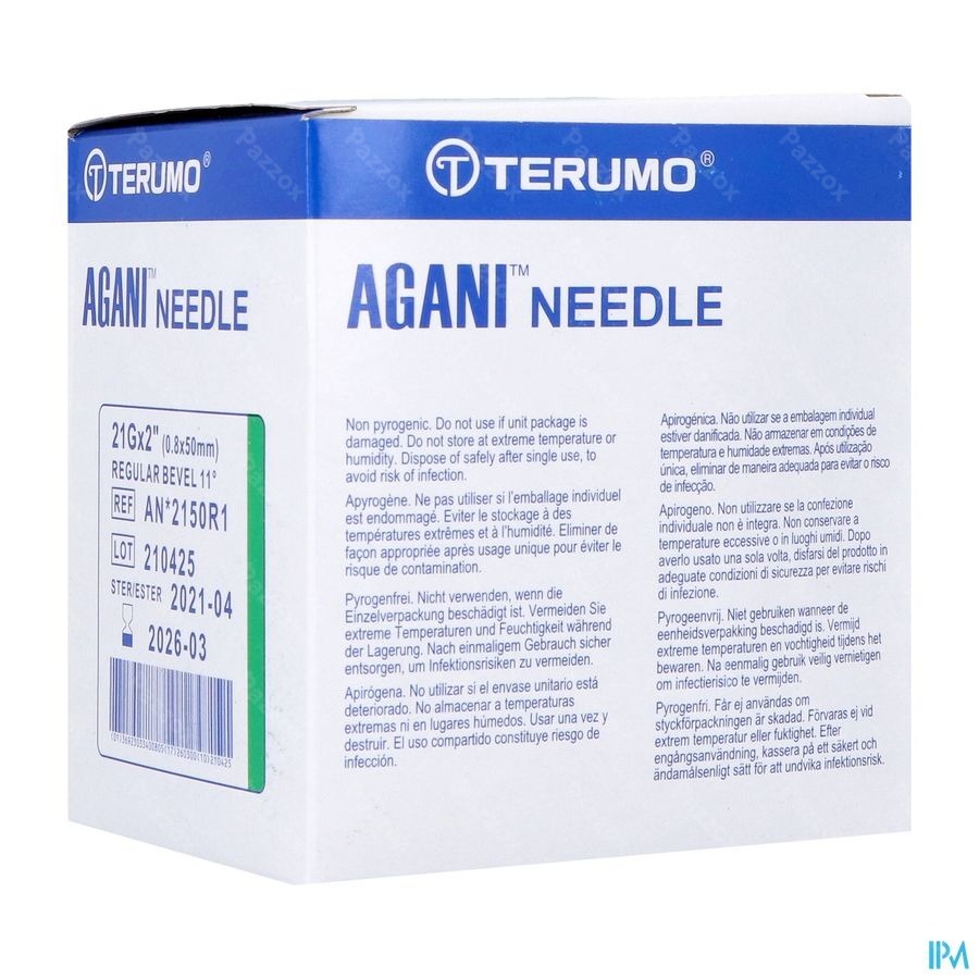 Terumo Aiguille Agani 21g 2 Rb Vert 100
