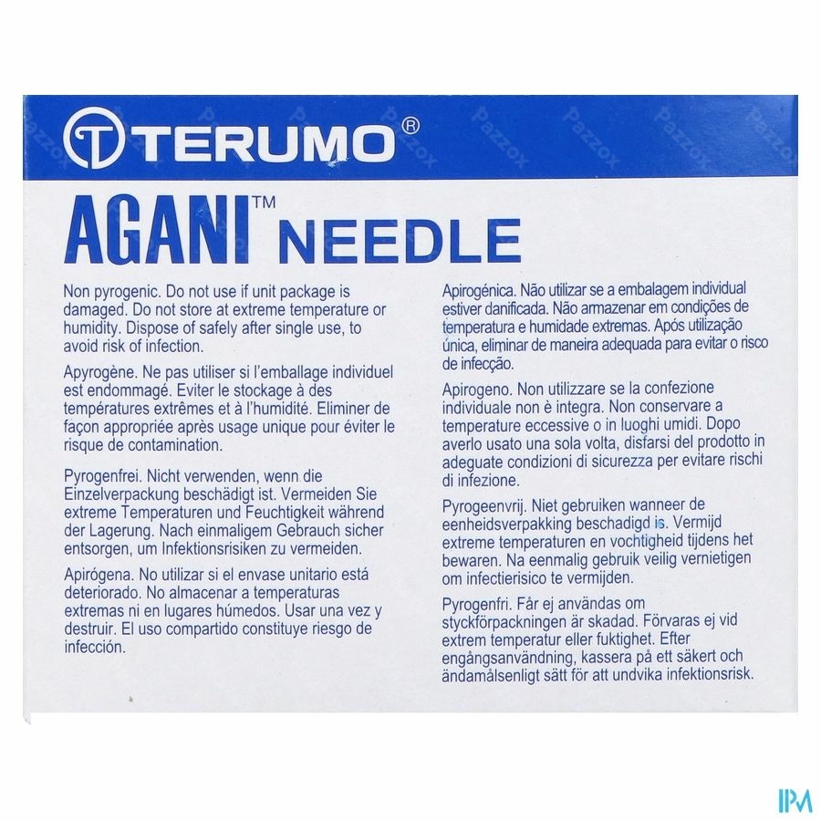 Terumo Aiguille Agani 23g 1 Rb Bleu 100
