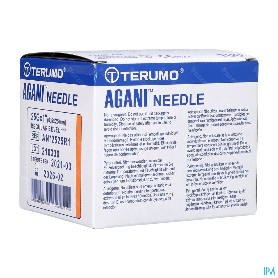 Terumo Naald Agani 25g 1 Rb Oranje 100