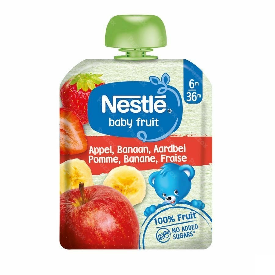 Nestlé Babyfruit Compote Pomme Banane Fraise Gourde 90g Pazzox