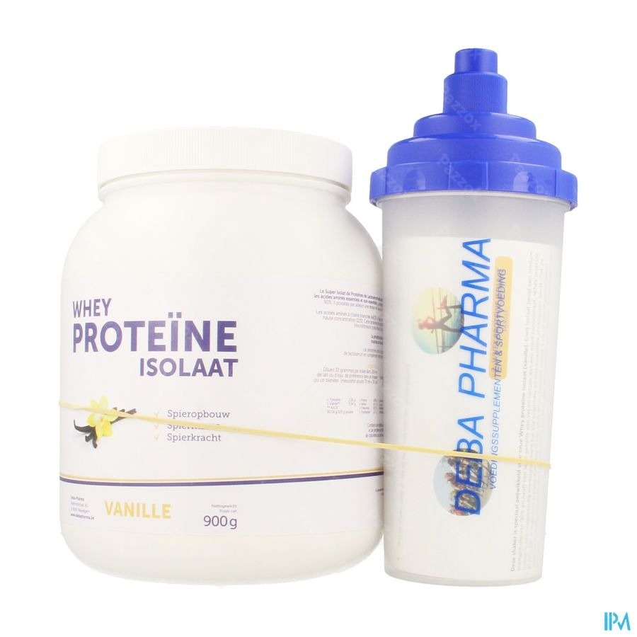 Whey Proteine Isolaat Vanille Caps 900g Deba
