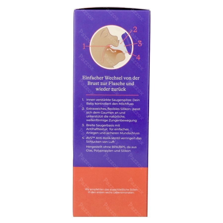 Lansinoh Glazen Zuigfles + Speen 160ml