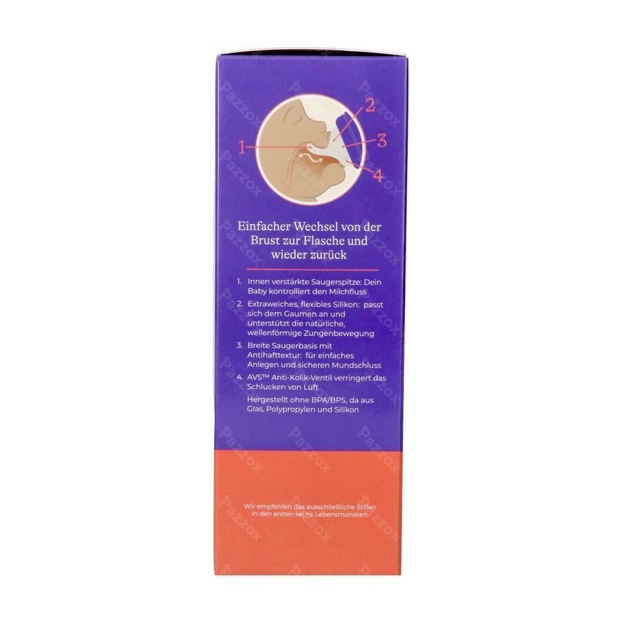 Lansinoh Glazen Zuigfles + Speen 160ml